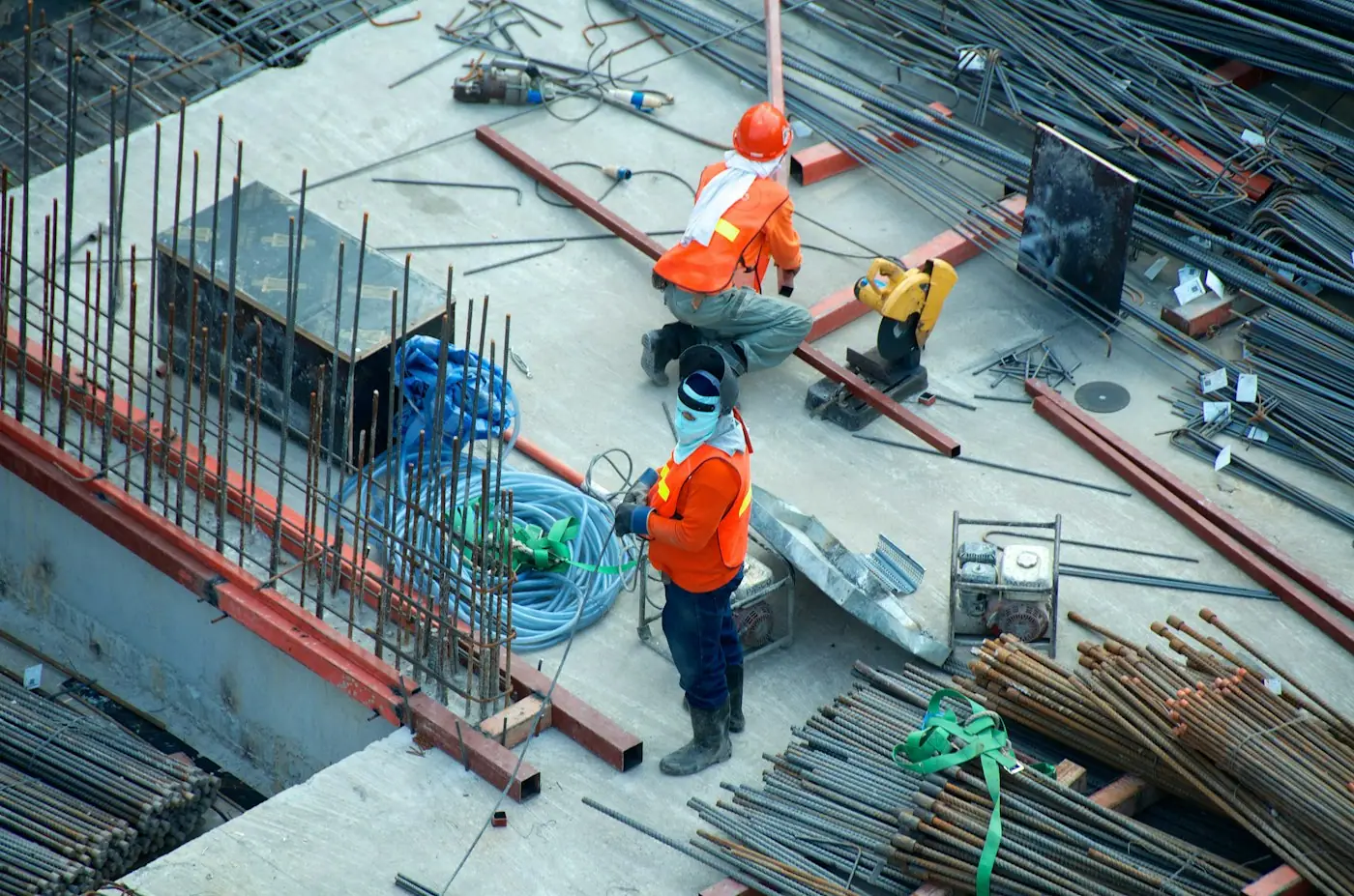 Aerial view of an active infrastructure site